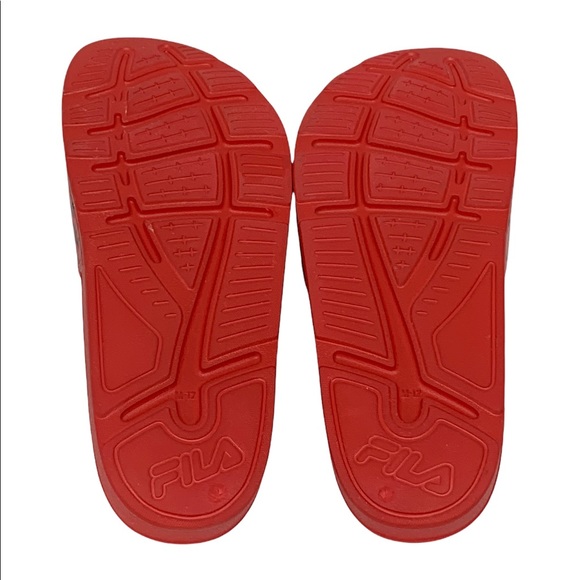 Fila Red With Black Logo Slides Men’s Size M 12 - Picture 6 of 8